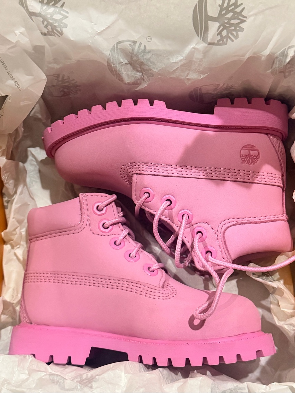 Timberland Kids Pink Lace-Up Waterproof Boots